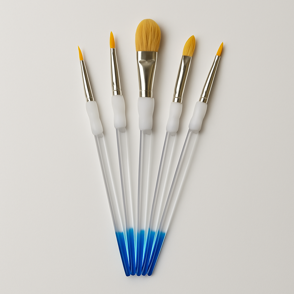 Pinsel-Set 252724281429 – 5-teiliges Golden-Taklon Set mit Soft Grip für Keramik & Glasuren